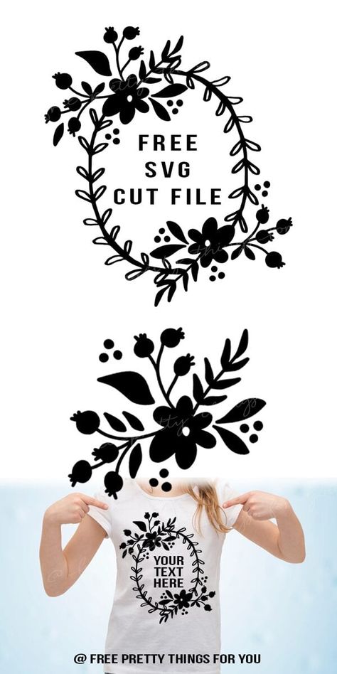 Free Floral Spray/Wreath SVG Cut File Spring Cricut Ideas, Wreath Svg, Cricut Tips, Image Svg, Silhouette Vinyl, Cricut Free, Floral Spray, Cricut Craft Room, Diy Cricut