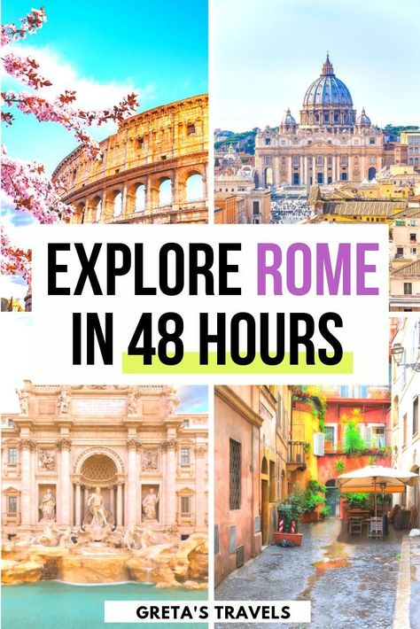 How to Explore Rome in 48 hours: Rome 2 day Itinerary. What to do in Rome and what to see when you only have 2 days | Rome weekend | 2 days in Rome | Rome in 48 hours #rome #italy Weekend In Rome, What To Do In Rome, 2 Days In Rome, Europe Backpacking, Europe Packing, Rome Italy Travel, Rome Itinerary, Italian Holiday, Italy Itinerary