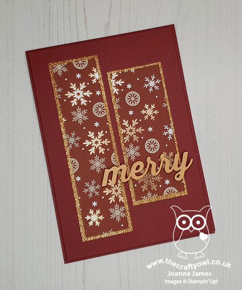 The Crafty Owl | Joyous Noel Merry Christmas Card Joyous Noel Dsp Stampin Up Cards, Stampin Up Festive Foils Dsp, Su Joy Of Noel Cards, Stampin Up Jolly Holiday Dsp Cards, Stampin Up Joyous Noel Dsp, Stampin Up Snowflake Magic Dsp, Dsp Stampin Up Cards, Noel Christmas Cards, Craft Retreat