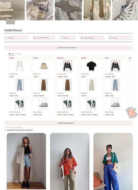 Elevate your planning with our Aesthetic Planner Notion template. Customizable and user-friendly, it combines style and organization seamlessly. #AestheticPlanner #NotionTemplate #CustomizablePlanner #OutfitPlanner #OrganizationInNotion #PlannerTemplates #ProductivityNotion #WardrobePlanner #CapsuleWardrobe #FashionOrganizer #ClosetManagement #StylePlanner #OutfitInspiration #Inspo #FashionInspiration #ClothingManagement #FashionPlanning #NotionIdeas #NotionDashboard #NotionAesthetic #ThatGirl Fashion Notion Template, Notion Mood Board Template, Notion Closet Template, Notion Fashion Template, How To Use Notion On Phone, Notion Outfit Planner, Notion School Aesthetic, Notion Wardrobe Template, Notion Wardrobe