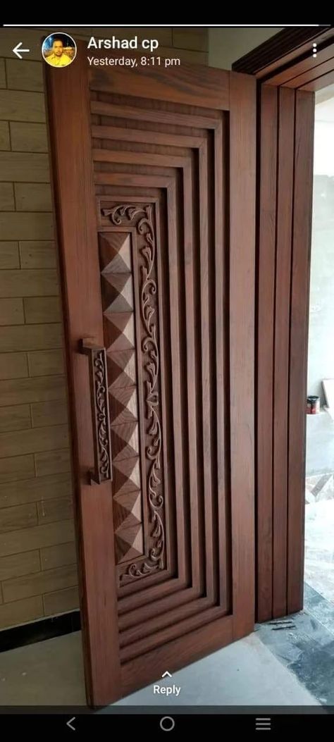 Main Door Design Wooden Modern, Modern Front Door Indian, Wooden Single Main Door Design Latest, Indian Main Door Designs Teak Wood, Front Door Ideas Indian Style, Main Door Latest Design, Door Design Modern Main Door, House Main Door Design Woods, Sangwan Wooden Door Design