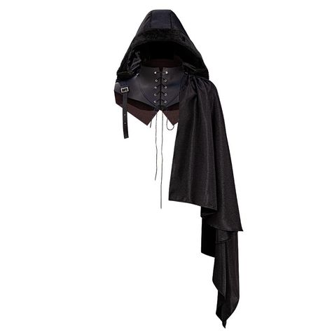 PRICES MAY VARY. Package include: 1X Shoulder Cape Size : One Size. Unisex Design. Design: Made from Polyester and PU Leather / Lace Up Closure / Hooded Cape / Medieval Retro Shoulder Cape Appliable Occasions: Perfect for Ren Faire, Renaissance Festival, Pirate Costume, Halloween, Christmas, Stage Performance, Themed Party Role Play. Any questions please contact us, we will reply within 24 hours. Shoulder Cape Renaissance Medieval Steampunk Shawl Half Cape Leather Shrug Armor Black Cloak Black Cloak, Steampunk Leather, Shoulder Cape, Hooded Cape, Women's Costumes, Fantasy Clothing, Retro Stil, Cosplay Outfits, Halloween Women