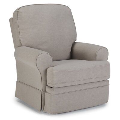 Darby Home Co This fashionable recliner looks like a chair, but sits like a dream! The easy-to-access inside handle allows you to recline and put your feet up after a long day. With an added bonus, it features a swivel glider base. You can effortlessly glide back and forth, and move completely around without having to leave your feet. Upholstery Color: Aluminum Swivel Glider Chair, Tufted Seat Cushion, Swivel Glider Recliner, Glider Recliner, Nursery Chair, Coastal Living Rooms, Glider Chair, Pillow Top Mattress, Solid Wood Dining Chairs