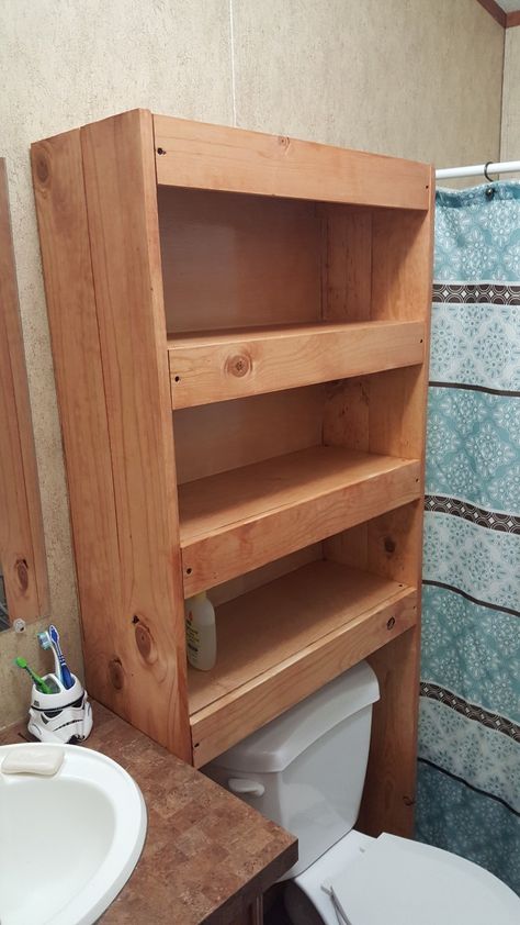 Wooden Bathroom Shelves Over Toilet, Wooden Shelves Over Toilet, Diy Over Toilet Cabinet, Diy Over Toilet Storage, Diy Over Toilet Shelf, Wooden Medicine Cabinet, Behind Toilet Shelves, Diy Bathroom Shelves Above Toilet, Diy Over The Toilet Storage