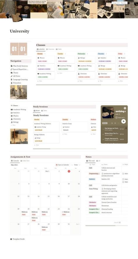 #Organisation #Notion_Template_Ideas_Student #Notion_School_Notes #Notion_University_Template_Aesthetic Notion Setup Aesthetic School, Notion Student Aesthetic, Notion App Template Student, Notion School Notes, Study Notion Template Ideas, Notion Board Ideas, Free Notion Templates Aesthetic Student, Notion School Dashboard, Notion School Templates