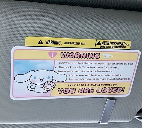 Car Warning Sticker, Car Accessories Girly, 2022 Sticker, Warning Sticker, Bling Car, Hello Kitty Car, Bling Car Accessories, Girly Car Accessories, Car Sun Visor