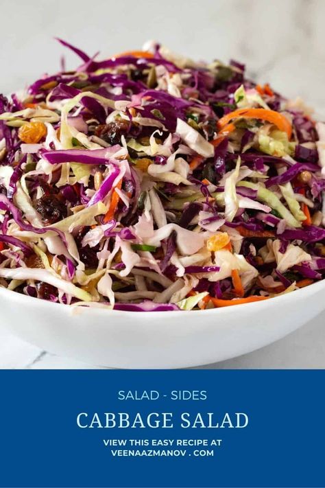 This cabbage salad makes a nice accompaniment to a variety of main dishes. It's got a tangy taste and is loaded with fiber, making it a healthy addition to your diet #cabbage #salad #raw #pumpkinseeds #cranberry #saladrecipes #sunflowerseeds #cabbagesalad #cabbagerecipe Easy Cabbage Salad, Keto Coleslaw Recipe, Best Veggies To Eat, Keto Coleslaw, Broccoli And Brussel Sprouts, Low Carb Cheesecake Recipe, Cabbage Salad Recipes, Slaw Recipe, Slaw Recipes