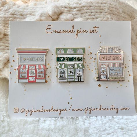 Crystals Art Drawing, Holiday Accessories, Enamel Pin Collection, Book Shop, Hard Enamel Pin, Craft Shop, Tea Shop, Cute Pins, Diy Creative