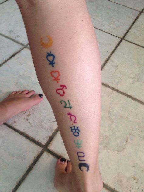 Sailor Moon #tattoo #inspo #privatearts Sailor Moon Symbols, Sailor Moons, Symbols Tattoo, Planetary Symbols, Sailor Moon Tattoo, Planet Tattoos, Moon Symbols, Sailor Pluto, Symbol Tattoos