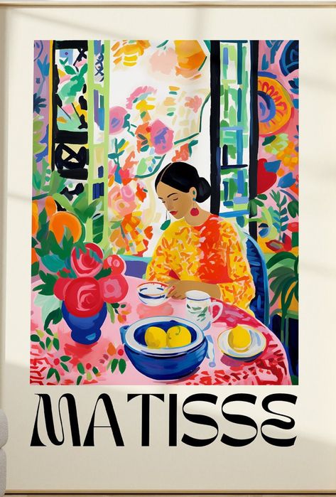 Mattise Inspired Art, Berlioz Poster, Henri Matisse Paintings, Matisse Aesthetic, Henri Matisse Art, Fauvism Art, Colombian Art, Matisse Paintings, Cafe Art