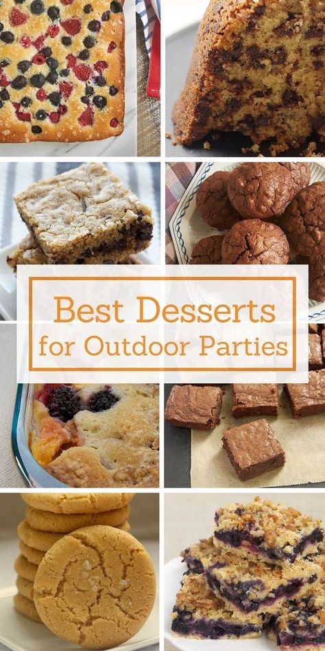 Don't fret over melting desserts and drippy frostings with these desserts that work well for outdoor gatherings. - Bake or Break Outdoor Desserts, Desserts For Summer, Cookout Desserts, Memorial Day Desserts, Finger Desserts, Picnic Desserts, Graduation Desserts, Bbq Desserts, Easter Desserts Recipes