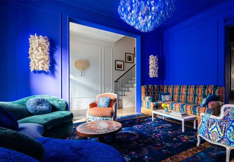 A Designer Had Just Six Weeks to Transform This Brooklyn Brownstone Into a Crazy Colorful Family Home | Architectural Digest Maximalist House, Marble Pedestal Dining Table, Live Edge Bed, Colourful Home, Opening A Restaurant, Maximalist Interior, Brooklyn Brownstone, Chintz Fabric, Maximalist Design