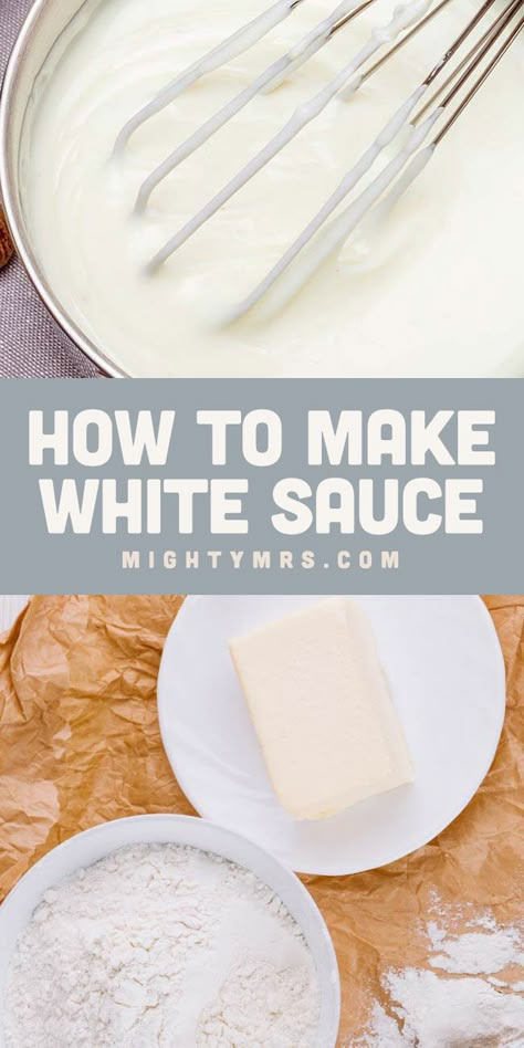 How to Make White Sauce How To Make White Sauce, How To Make A White Sauce, White Cream Sauce For Chicken, White Sauce For Chicken, Simple White Sauce, Simple White Sauce Recipe, Homemade Alfredo Sauce Easy With Milk, Easy Homemade Pasta Sauce White, Home Made White Sauce Pasta