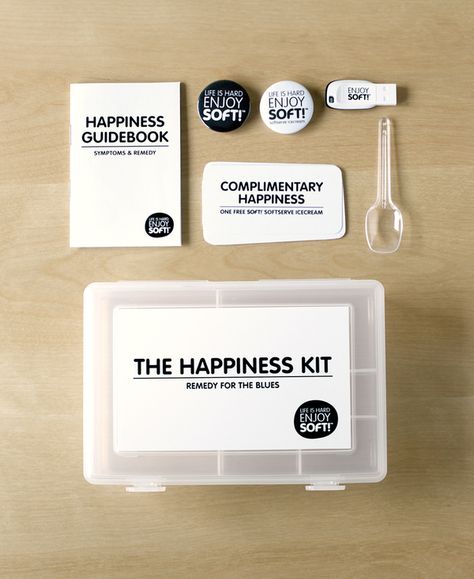 SOFT! by Bravo Company , via Behance Tool Kit Design, Clever Branding, Cultural Probes, Happiness Concept, Kit Packaging, Bravo Company, Business Kit, Smart Packaging, Press Kit