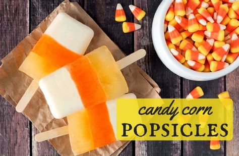 Candy Corn Popsicles Recipe | SparkRecipes Raspberry Icebox Cake, Spark People Recipes, Halloween Morning, Spark Recipes, Yogurt Treats, Junk Food Cravings, Fall And Football, Fun Foods To Make, Spooky Summer