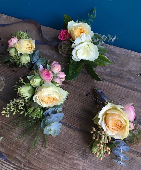 Dusty corsage and bout babies. . . . . #corsage #boutonniere #madeinoakland #oaklandflorist #weddingflorist #dusty #wedding #weddingflowers #sfflorist #muted #pastel #romantic #flowers #florals #bespoke #love #ido #weddinginspiration #weddingplanning #simplebeauty #cute Dusty Wedding, Flower Corsage, Romantic Flowers, Wrist Corsage, Simple Beauty, Wedding Florist, Boutonniere, Winter Holidays, Colorful Flowers