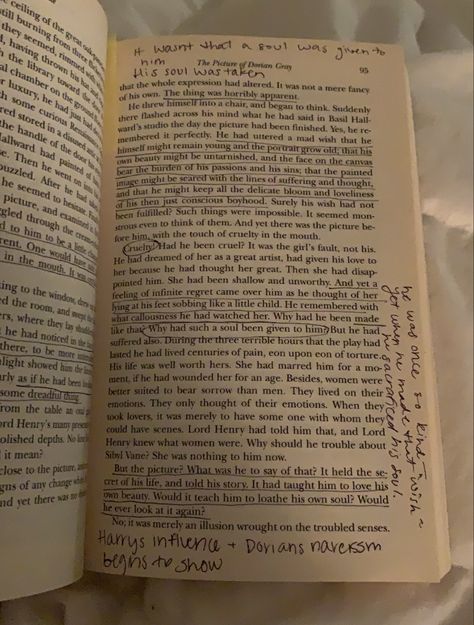 The Picture Of Dorian Gray Illustration, Picture Of Dorian Gray Annotations, The Picture Of Dorian Gray Aesthetic, Dorian Gray Book, Leaving Cert, Books Notes, Dorian Grey, Annotated Books, Poetry Analysis