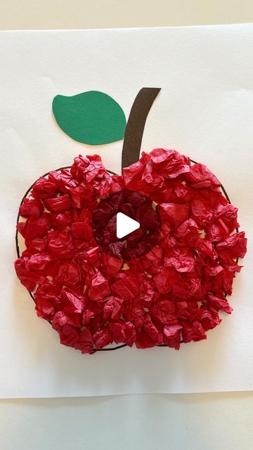 Mel  |  Early Childhood Educator on Instagram: "Tissue paper apple 🍎  Follow @artsandcrafts4kids for more BACK-TO-SCHOOL deas! 🌟 . . . #sensoryactivities #artsandcrafts #diyartsandcrafts #activitiesforkids #kidsactivities #earlychildhoodeducation #playlearningideas #apple" Tissue Paper Apple, Apple Crafts Preschool, Seasons Preschool, Early Childhood Educator, Paper Apple, Tissue Paper Craft, Seed Art, Johnny Appleseed, Apple Craft