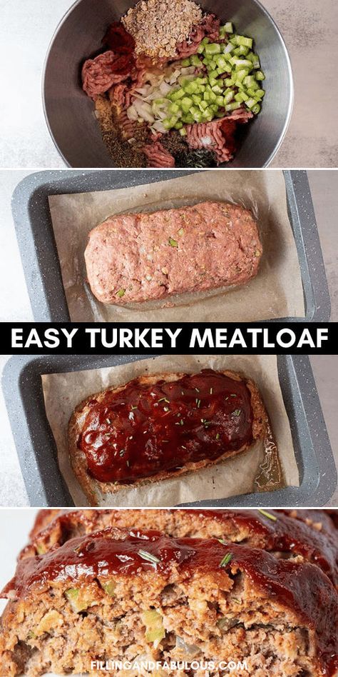 Looking for your next favorite meatloaf recipe? Look no further! This easy turkey meatloaf is a healthy and delicious option for your dinner table. Made with ground turkey and ground oatmeal, it puts a nutritious twist on traditional meatloaf. Plus, it's topped with a savory, no-sugar-added glaze. Give it a try—you’re going to love it! Ground Turkey Meatloaf Easy, Meatloaf Glaze Recipe, Easy Ground Turkey Recipes, Ground Turkey Meatloaf Recipes, Meatloaf Healthy, Turkey Meatloaf Recipe Easy, Easy Turkey Meatloaf, Turkey Meatloaf Healthy, Ground Turkey Recipe