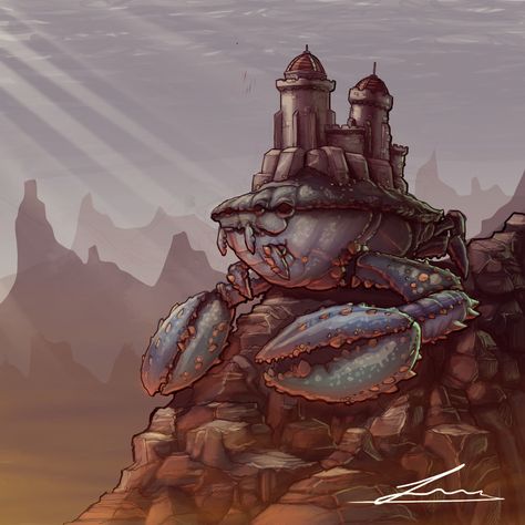 ArtStation - The giant crab, Bart Verlaak Best Adventure Books, 2d Sketch, Giant Crab, Airship Art, The Hunting Party, Crab House, Crab Art, Giant Animals, Life Aquatic