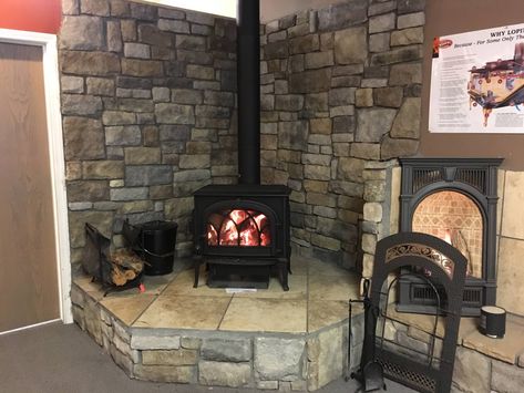 wood stoves - Family Room - Phoenix - by Flagstaff Hearth and Home | Houzz Stove Surround, Corner Wood Stove, Wood Stove Surround, Corner Stove, Wood Stove Wall, Fake Wood, Hearth And Home, Flagstaff, Pictures Ideas