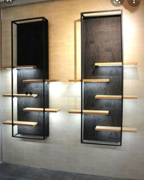 Built In Retail Shelving, Good Interior Design, Display Shelf Design, Shoe Store Design, Store Shelves Design, Hair Salon Design, Salon Suites Decor, Clothing Store Interior, Barbershop Design