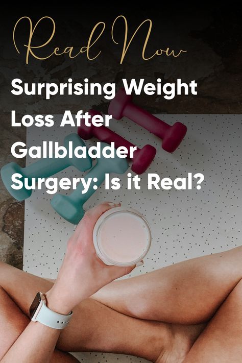 Person holding a smoothie next to a yoga mat and dumbbells with the text "Read Now: Surprising Weight Loss After Gallbladder Surgery: Is it Real?" Best Diet After Gallbladder Removal, Preparing For Gallbladder Surgery, What To Eat After Gallbladder Removal, Post Gallbladder Surgery Recovery, Gall Bladder Surgery Recovery, Meals After Gallbladder Removal, Gallbladder Diet After Surgery, Gallbladder Removal Recovery, Gallbladder Recovery