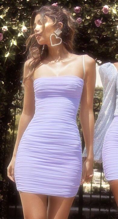 Vestido Color Lila, Purple Dress Short, Dress Short Tight, Purple Short Dress, Light Purple Dress, Purple Homecoming Dress, Tight Dress Outfit, Hoco Dresses Tight, Cute Homecoming Dresses