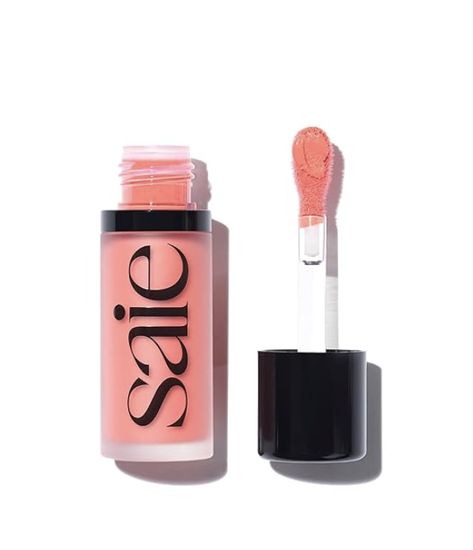 Saie Dew Blush - Lightweight, Blendable + Buildable Cream Gel Blush for a Dewy Cheek Tint - Doe Foot Wand Makeup Applicator - Poppy (0.40 oz) Saie Dew Blush Poppy, Saie Dew Blush Chilly, Makeup Liquid Blush, Blush Liquid, Liquid Blush Photography, Sephora Haul, Coral Blush, Makeup Application, Beauty Room