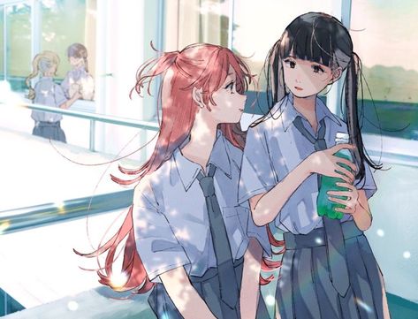 Introvert Girl, Introverted, Kawaii Aesthetic, Anime Girlxgirl, Instagram Photo Inspiration, Action Poses, Cute Profile Pictures, Manga Illustration, Best Couple