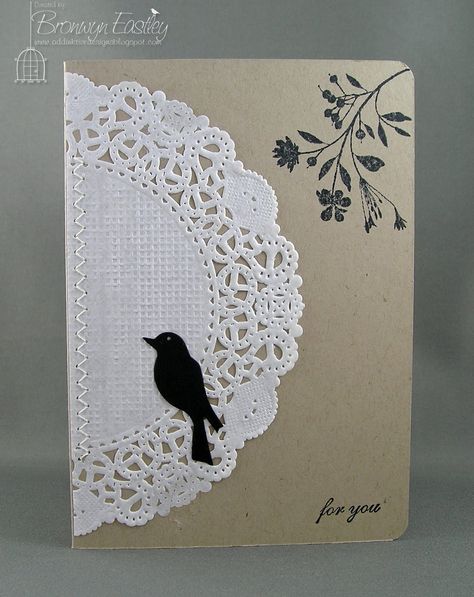 addINKtive designs: Doily Cards Paper Doily Crafts, Doily Cards, Doily Crafts, Doilies Crafts, Paper Doilies, Bird Cards, Creative Cards, Sympathy Cards, Card Making Ideas