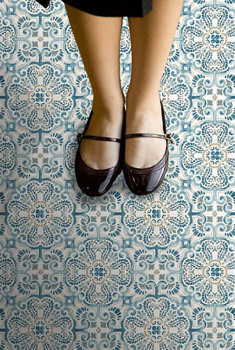 FloorPops FP2477 Fontaine Peel & Stick Tiles Floor Decal, Blue - - AmazonSmile Peel And Stick Floor Tiles, Stick Floor Tiles, Mike Holmes, Peel And Stick Tiles, Stick Tiles, Peel And Stick Floor, White Tile Floor, Vinyl Floor Tiles, Vinyl Tile Flooring