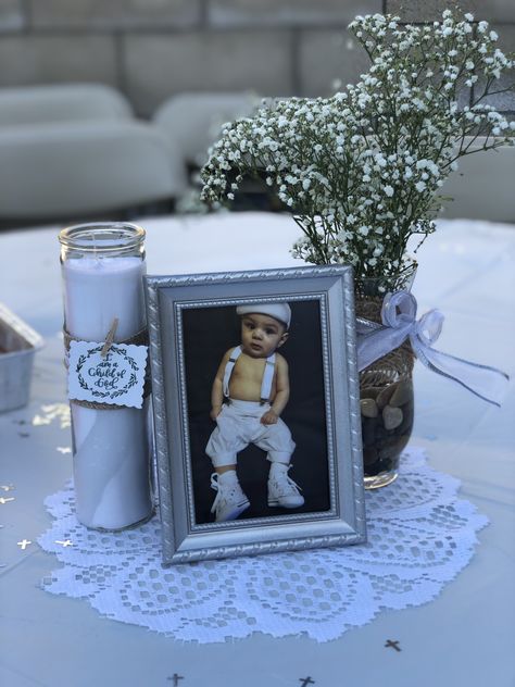 Baptism Boy Centerpieces, Christening Centerpieces Boy, Baptism Boy Theme, Charro Baptism Centerpieces, Bautizo Centerpieces For Boys, Babtizum Ideas For Boys, Baptism Centerpieces Ideas, Rustic Baptism Decor, Baptism Centerpieces For Boys