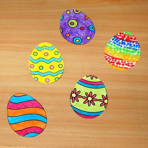 Egg Painting Ideas, Painting Ideas On Paper, Paper Easter Eggs, Paper Eggs, Cucumber Trellis Diy, Diy Study Table, Egg Template, Making Crayons, Egg Ideas