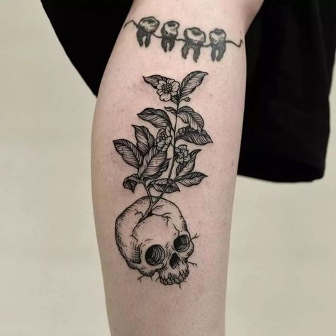 Witchcraft Tattoos, Goth Tattoo, Výtvarné Reference, Creepy Tattoos, Gothic Tattoo, Old Tattoos, Nature Tattoos, Skull Tattoos, Dope Tattoos