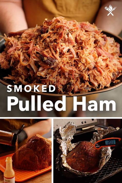 Smoked Pulled Ham Recipes, Smoked Pulled Ham, Smoker Ham Recipes, Pulled Ham Recipes, Smoked Bone In Ham, Smoked Picnic Ham, Smoked Ham Recipes, Smoked Spiral Ham, Thanksgiving Ham Recipes