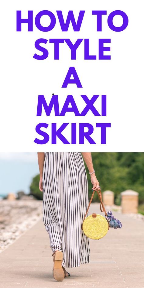 WHAT TO WEAR WITH A MAXI SKIRT - HERE ARE WAYS FOR YOU TO STYLE A MAXI SKIRT. White Shirt And Maxi Skirt Outfit, Tops With Maxi Skirts, Long Skirt Flat Shoes, Wrap Maxi Skirt Outfit, Light Blue Maxi Skirt Outfit, Shoes To Wear With Maxi Skirt, Beige Maxi Skirt Outfit, How To Style A Maxi Skirt, Styling Maxi Skirt