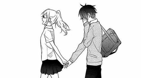 To the ones who get flustered walking while holding hands Manga Couple, Manga Couples, Manga Love, Shoujo Manga, Anime Love Couple, Couple Drawings, Anime Couples Manga, Anime Poses, Anime Kawaii