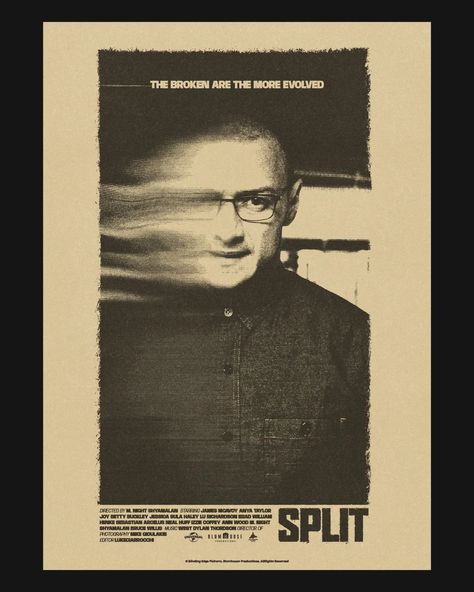 SPLIT, (2016) by M. Night Shyamalan ⛓️ • Film today cult for the interpretations of James McAvoy and Anya Taylor Joy. Very inspiring film. • • • #graphicdesign #typography #poster #design #posterdesign #posterwall #typeposter #graphicindex #moviegraphicdesign #visualgraphic #designinspiration #collectgraphics #designfeed #split #jamesmcavoy #adobephotoshop #creativity #retrotypography #visualdesign #graphisme #designgraphic #adobe #movieposter #movies #design #art #graphicdesigner #movieposte... Split Movie Poster, Film Posters Typography, Split 2016, Split Movie, Night Shyamalan, Retro Typography, Movie Posters Design, Typography Poster Design, Type Posters