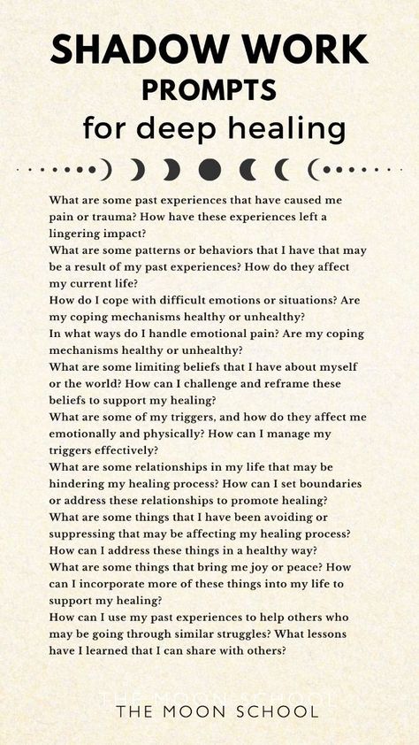 Dive into your unconscious with these shadow work prompts for beginners. Use to explore, heal and integrate the darker side of the psyche. Lunar Eclipse Shadow Work, Self Discovery Images, Shadow Work For Body Image, Shadow Work For Ego, Shadow Work Guide, Shadow Work Prompts For Confidence, Journal Prompts For Spiritual Awakening, Shadow Work Journal Prompts Self Worth, Healing Prompts Writing