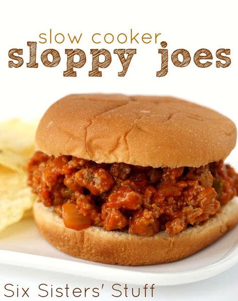 Ground Turkey Sloppy Joes, Slow Cooker Sloppy Joes, Turkey Sloppy Joes, Six Sisters Stuff, Six Sisters, Crockpot Dishes, Sloppy Joe, Crock Pot Slow Cooker, Sloppy Joes