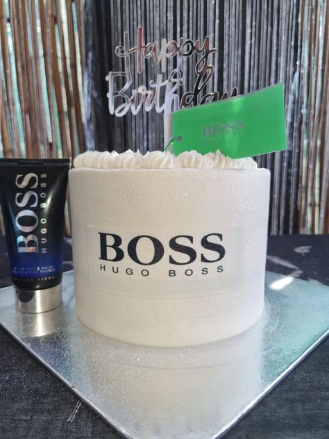 Hugo Boss Chocolate cake with nutella ganache filling and buttercream Chocolate Cake With Nutella, Cake With Nutella, Nutella Ganache, Boutique Cafe, Birthday Cake For Boyfriend, Ganache Filling, Birthday Inspo, Cake Designs Birthday, Boyfriend Birthday