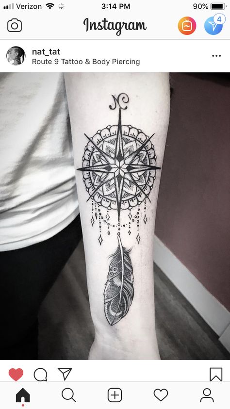 Mandala Compass Tattoo Feminine, Mandala Compass Tattoo, Mandala Compass, Compass Tattoo, Compass, Geometric Tattoo, I Tattoo, Tattoos