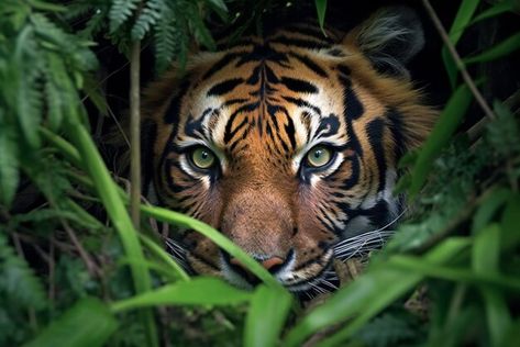 Tiger In The Jungle, Tiger Photography, Close Up Faces, Sumatran Tiger, Tiger Wallpaper, Tiger Tiger, Tiger Face, Tiger Head, Forest Photography