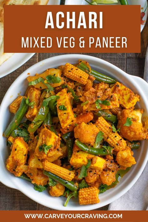 Achari Mixed Veg Paneer - Carve Your Craving Paneer Lababdar, Achari Paneer, Diwali 2024, Homemade Chocolate Truffles, Vegetable Bread, Veg Curry, Paneer Recipe, Vegetarian Curry, Paneer Recipes