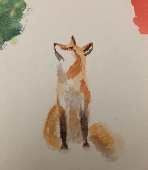 Fox Drawing Watercolor, Fox Watercolor, Animal Drawings Sketches, Fox Painting, Diy Watercolor Painting, Watercolor Paintings Tutorials, Fox Art, Autumn Painting, Watercolor Drawing