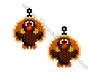 Harvest Jewelry, Turkey Beads, Beaded Birds, Bead Looming, Santa Earrings, Thanksgiving Jewelry, Seed Bead Projects, Stitch Earrings, Seed Bead Crafts