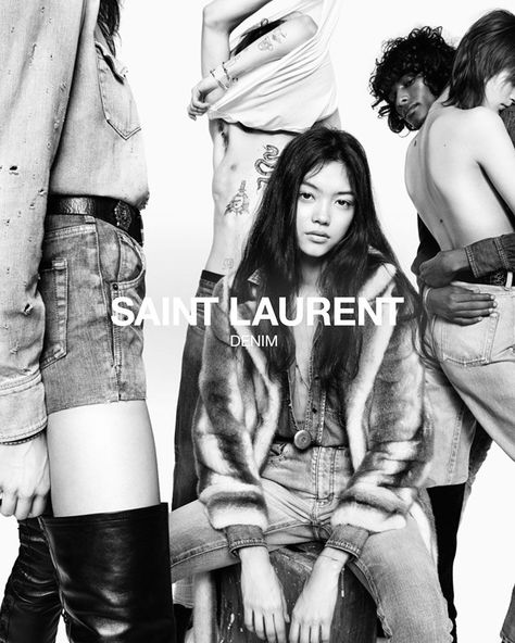 Saint Laurent Denim, Denim Photoshoot, Denim Editorial, America's Next Top Model, Campaign Fashion, Beauty Ad, Anthony Vaccarello, Ad Campaign, Model Poses