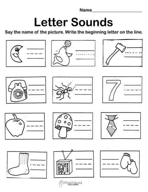 Beginning Letter Sounds PreK Printables Initial Sounds Worksheets, Letter Sounds Kindergarten, Letter Worksheets Kindergarten, Letter S Worksheets, Handwriting Worksheet, Beginning Sounds Worksheets, English Worksheets For Kindergarten, Kindergarten Phonics Worksheets, Kindergarten Letters