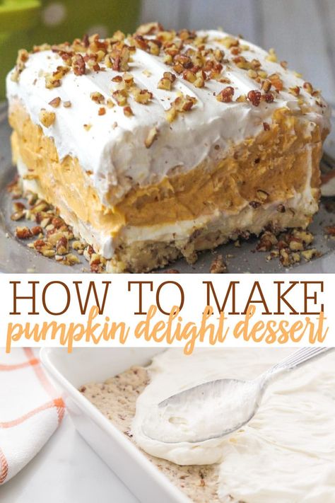 Pumpkin Yummy Dessert, Preppy Kitchen Pumpkin Cheesecake, 12 Tomatoes Cinnamon Roll Cake, Keto Pumpkin Delight Dessert, Pumpkin Pie Delight Recipe, Easy Pumpkin Delight, Pumpkin Cream Cheese Recipes Easy, Creamy Layered Pumpkin Dessert, Creamy Pumpkin Pie Bars